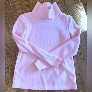 Dudley Stephens Greenpoint turtleneck, pink, XS, made in the USA, terry